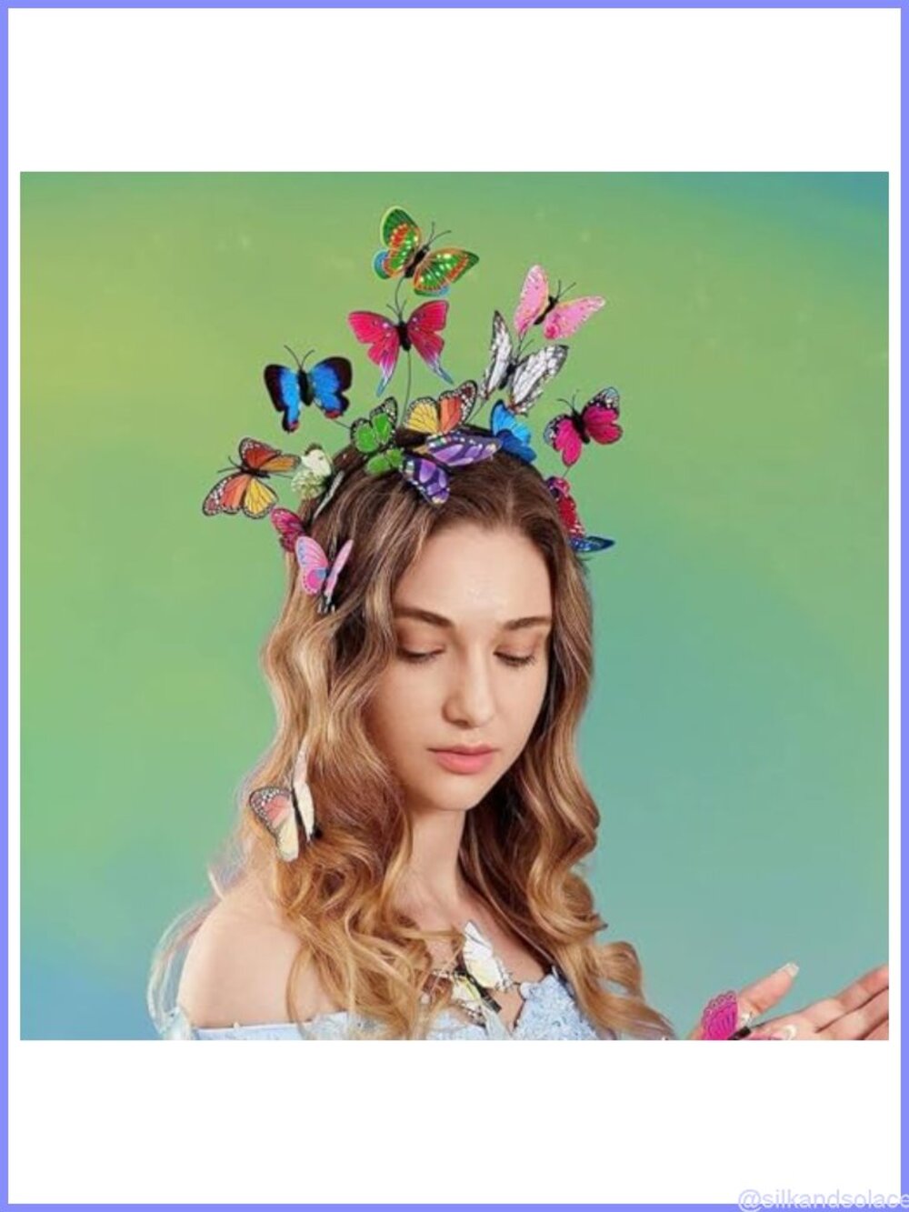 Butterfly Headband Fascinator Costume Party Accessory - Picture 5 of 6